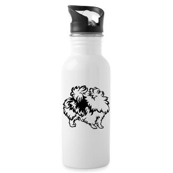 Dwarf spitz - Water bottle with straw - white - Right