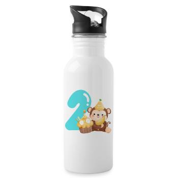 2ème anniversaire - Gourde avec paille intégrée - blanc - Droite