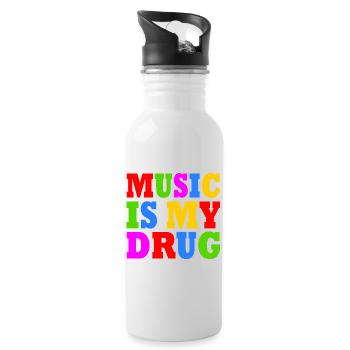 music is my drug - Gourde avec paille intégrée - blanc - Droite