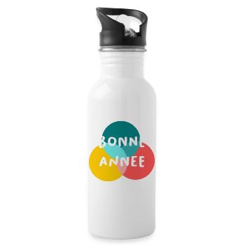 BONNE ANNEE. SAINT SYLVESTRE. NOUVELLE ANNÉE - Gourde avec paille intégrée - blanc - Droite