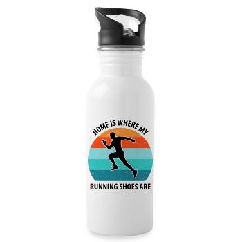 Floorball Unihockey Feldhockey Hallenhockey - Trinkflasche mit integriertem Trinkhalm - Weiß - Rechts