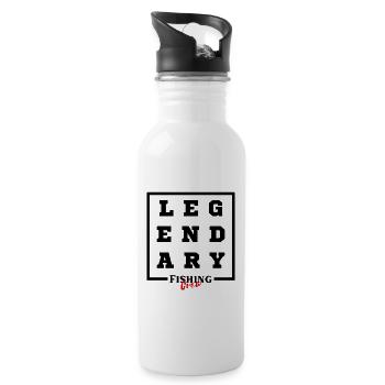 Legendary Fishing Crew - Trinkflasche mit integriertem Trinkhalm - Weiß - Rechts