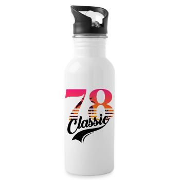 Jahrgang 1978-78th Anniversary - Trinkflasche mit integriertem Trinkhalm - Weiß - Rechts