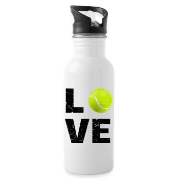 Tennis amour - Gourde avec paille intégrée - blanc - Droite