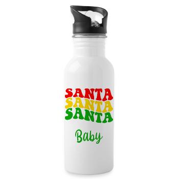 Santa - Trinkflasche mit integriertem Trinkhalm - Weiß - Rechts