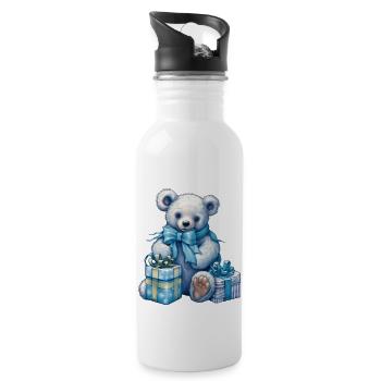 blue teddy 5 - Trinkflasche mit integriertem Trinkhalm - Weiß - Rechts