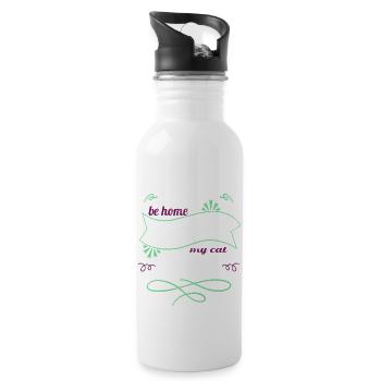 birthday present bday aww cat lover bow tie anti - Trinkflasche mit integriertem Trinkhalm - Weiß - Rechts
