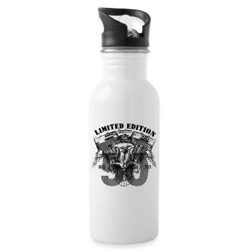 limited edition 1975 biker V2 Fan - Water bottle with straw - white - Right