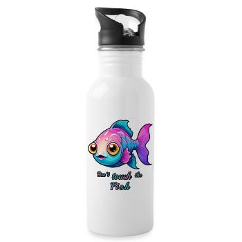 Poisson sucré et coloré - Gourde avec paille intégrée - blanc - Droite
