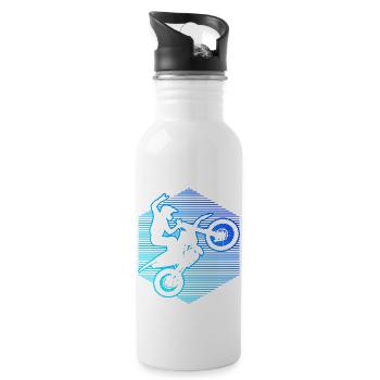 Dirt Biker Women's Dirt Bike Dirt Bike Supermoto - Water bottle with straw - white - Right