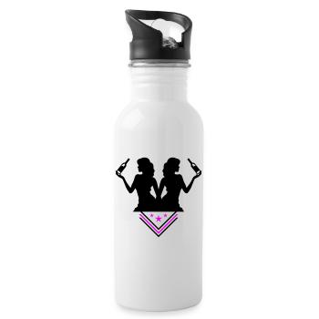 Party Woman Drunk Celebrating Bottle - Water bottle with straw - white - Right