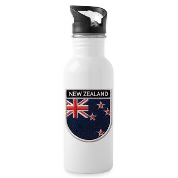 Neuseeland Aotearoa Kiwi 14 - Trinkflasche mit integriertem Trinkhalm - Weiß - Rechts