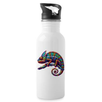 Caméléon - Gourde avec paille intégrée - blanc - Droite