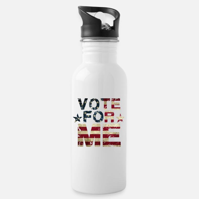 Vote for ME - Gourde avec paille intégrée - blanc