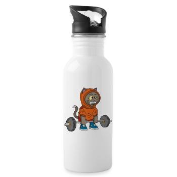 The power of the kitten - Water bottle with straw - white - Right
