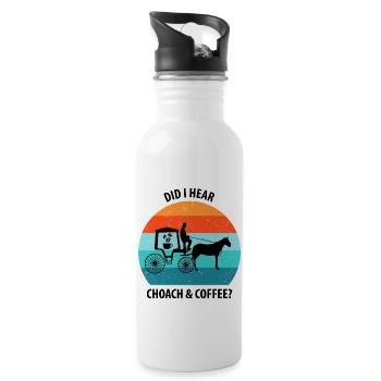 Kutscher Kutsche Pferdekutscher Kaffee - Trinkflasche mit integriertem Trinkhalm - Weiß - Rechts