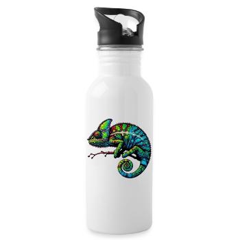 Chameleon - Water bottle with straw - white - Right