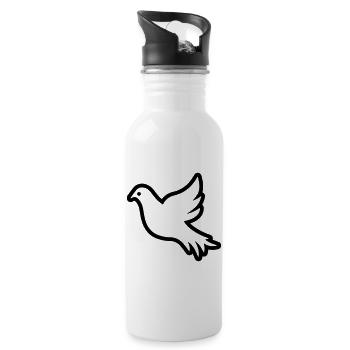 Dove Contour Outline Peace Symbol - Water bottle with straw - white - Right