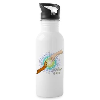 Dog Paw Human Arm Dream Team - Water bottle with straw - white - Right