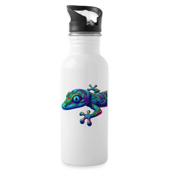 Gecko - Gourde avec paille intégrée - blanc - Droite