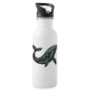 Wal - Trinkflasche mit integriertem Trinkhalm - Weiß - Rechts