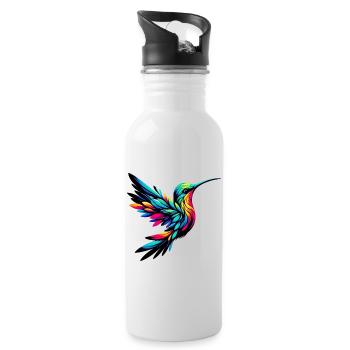 Kolibri - Trinkflasche mit integriertem Trinkhalm - Weiß - Rechts