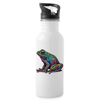 Grenouille - Gourde avec paille intégrée - blanc - Droite