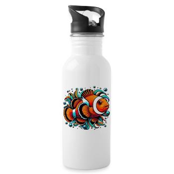 Clownfish - Water bottle with straw - white - Right
