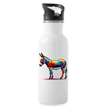 Esel, Schnuller, Maultier - Trinkflasche mit integriertem Trinkhalm - Weiß - Rechts