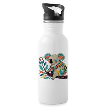 Koala - Trinkflasche mit integriertem Trinkhalm - Weiß - Rechts