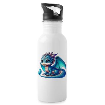 Dragon - Gourde avec paille intégrée - blanc - Droite