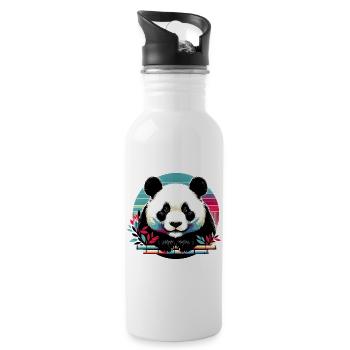Panda - Water bottle with straw - white - Right