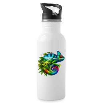 Chameleon - Water bottle with straw - white - Right
