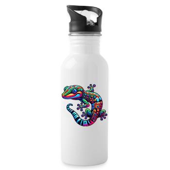 Gecko - Gourde avec paille intégrée - blanc - Droite