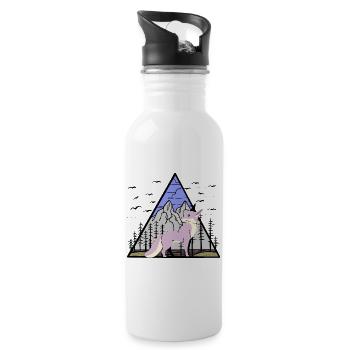 Fuchs Wildtier Wildnis Natur Blume Füchse Fantasy - Trinkflasche mit integriertem Trinkhalm - Weiß - Rechts