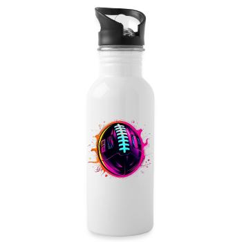 American Football Ball Steamwave - Water bottle with straw - white - Right