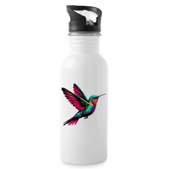 Colibri - Gourde avec paille intégrée - blanc - Droite