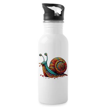 Escargot - Gourde avec paille intégrée - blanc - Droite