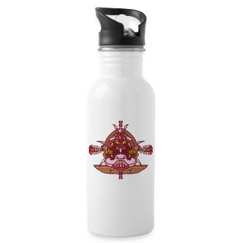 Farb-tattoo - Trinkflasche mit integriertem Trinkhalm - Weiß - Rechts
