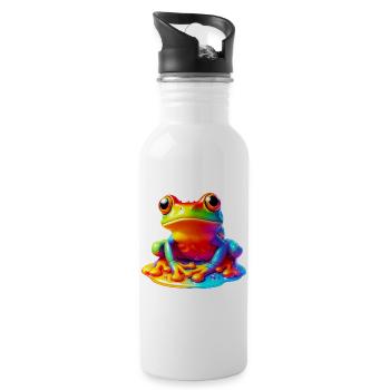 Grenouille - Gourde avec paille intégrée - blanc - Droite