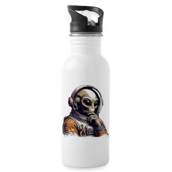 Alien Cosmonaut Space Adventure - Water bottle with straw - white - Right