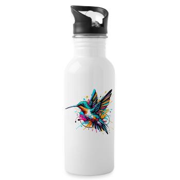 Kolibri - Trinkflasche mit integriertem Trinkhalm - Weiß - Rechts