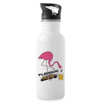 Flamingo Club - Trinkflasche mit integriertem Trinkhalm - Weiß - Rechts