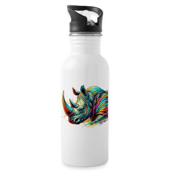 Rhinoceros - Water bottle with straw - white - Right