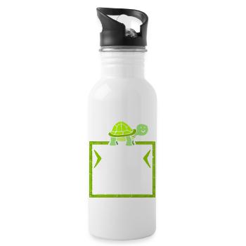 I Like Turtles Cute Tortoise Love Turtle Lover - Water bottle with straw - white - Right