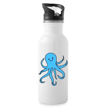 Octopus Octopus - Water bottle with straw - white - Right