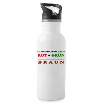 rouge + vert = marron - Gourde avec paille intégrée - blanc - Droite
