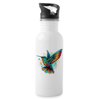 Colibri - Gourde avec paille intégrée - blanc - Droite