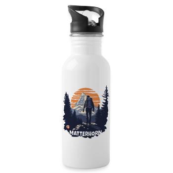 Matterhorn Trekking Randonnée Zermatt Souvenir - Gourde avec paille intégrée - blanc - Droite
