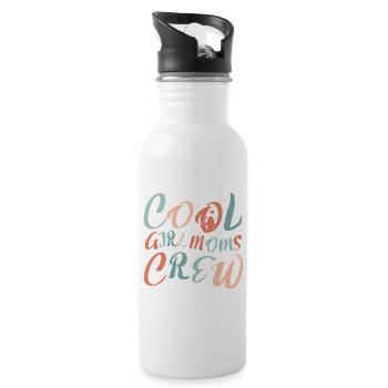 Cool Boy Moms Crew – Mom Life Design - Water bottle with straw - white - Right